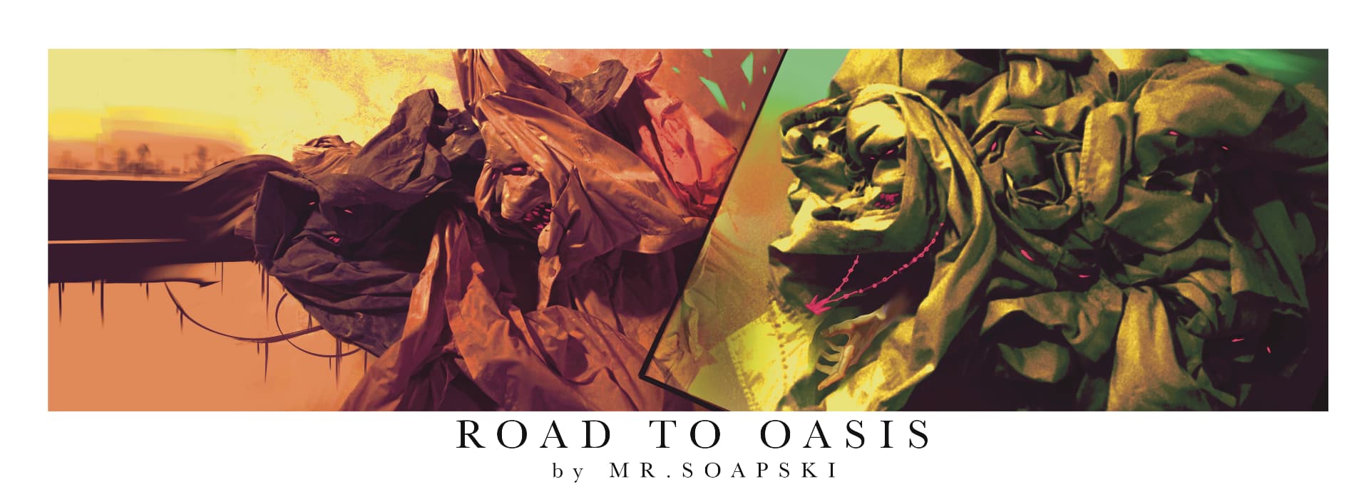 Road to Oasis (2026) — signed giclée print fine art print by Polish contemporary artist MR.SOAPSKI / Road to Oasis (2026) — sygnowany druk artystyczny giclée print, polski artysta współczesny MR.SOAPSKI