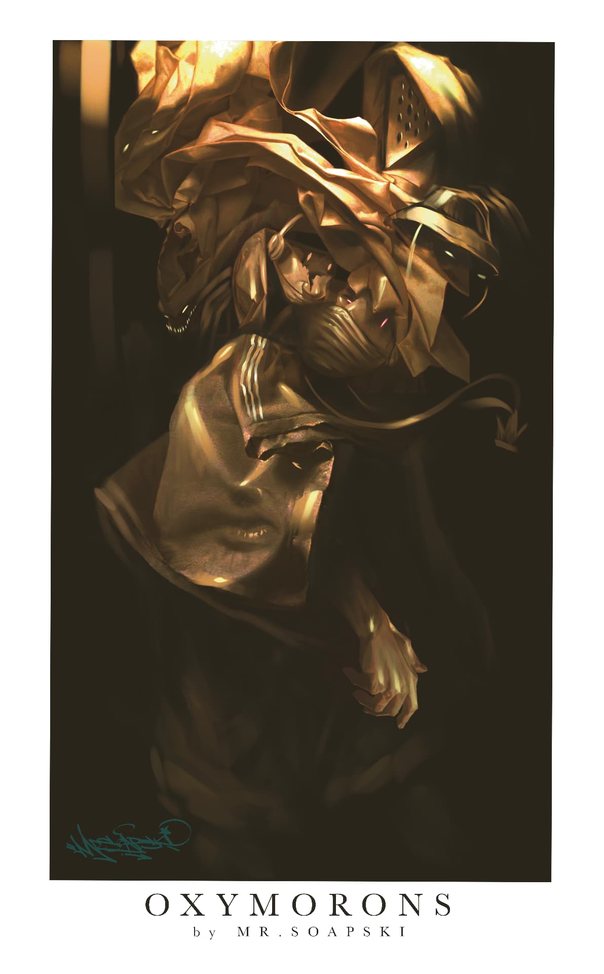 Oxymorons (2025) — signed giclée print fine art print by Polish contemporary artist MR.SOAPSKI / Oxymorons (2025) — sygnowany druk artystyczny giclée print, polski artysta współczesny MR.SOAPSKI