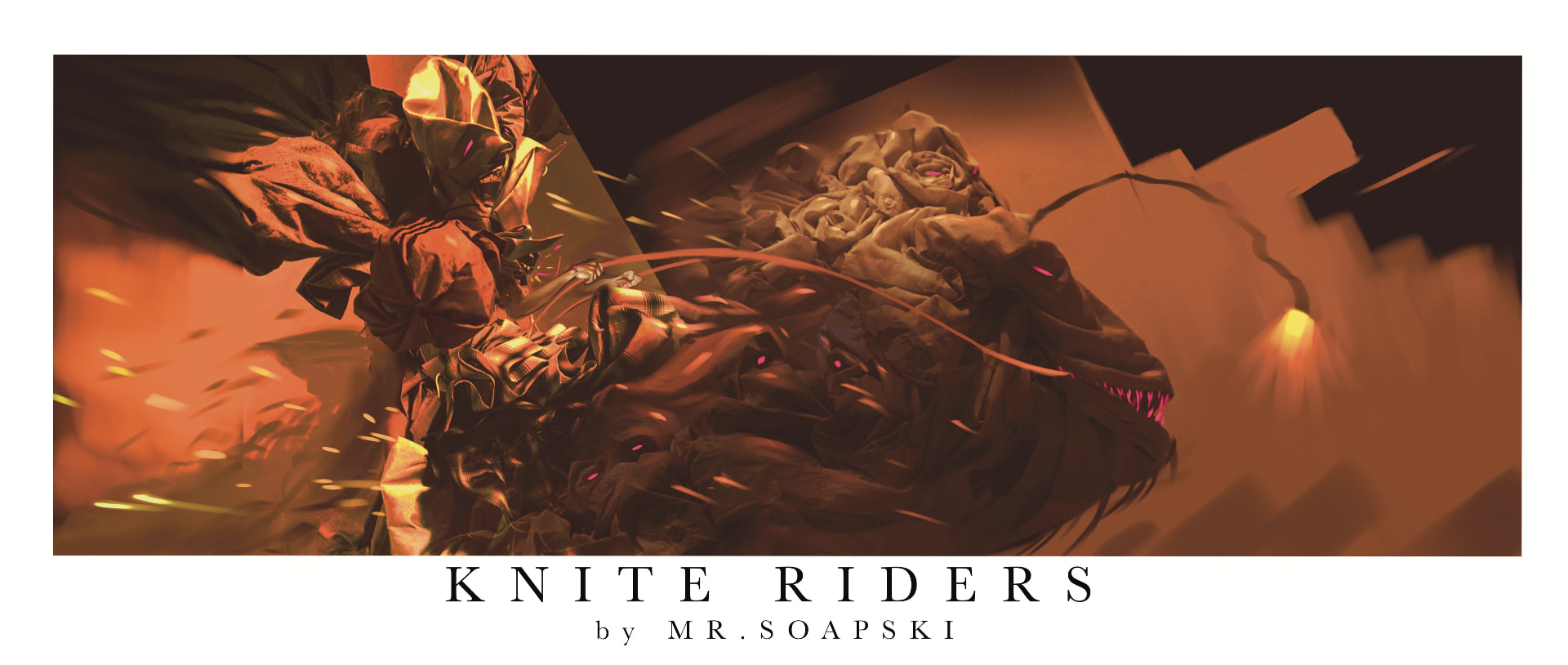 Knite Riders (2026) — signed giclée print fine art print by Polish contemporary artist MR.SOAPSKI / Knite Riders (2026) — sygnowany druk artystyczny giclée print, polski artysta współczesny MR.SOAPSKI