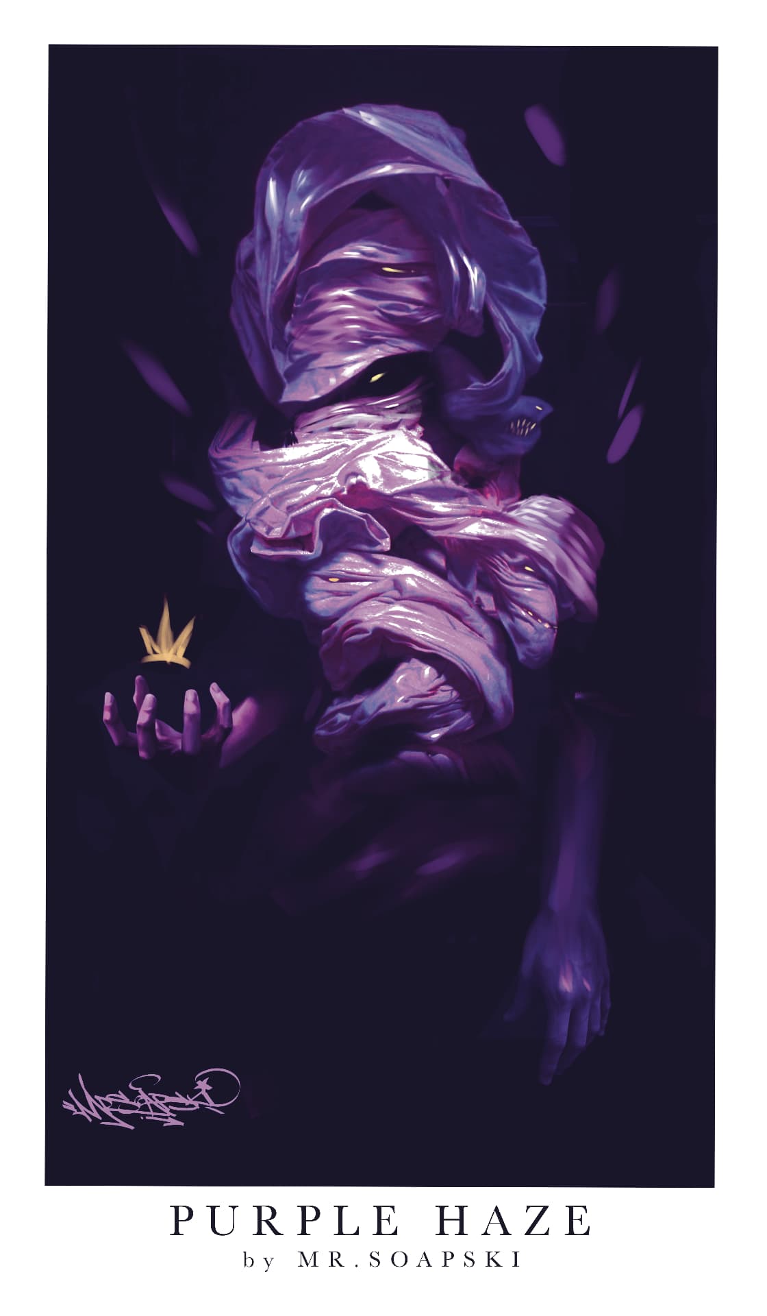 Purple Haze (2025) — signed giclée print fine art print by Polish contemporary artist MR.SOAPSKI / Purple Haze (2025) — sygnowany druk artystyczny giclée print, polski artysta współczesny MR.SOAPSKI